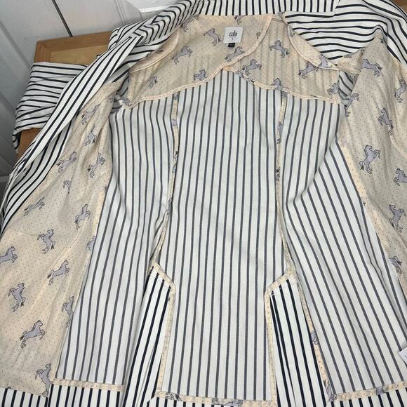 Cabi White Navy Striped Bell Sleeve Jacket Blazer Size 4 Style 5295 Twee Career - Picture 12 of 12